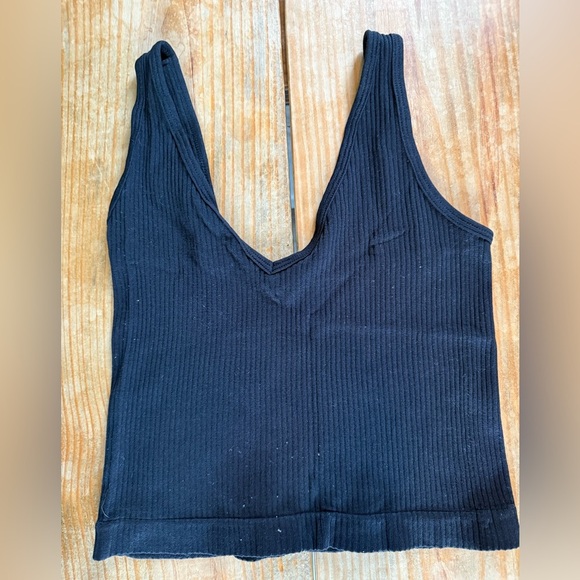 Aura Nylon Ribbed Cropped Tank Top - Picture 1 of 3